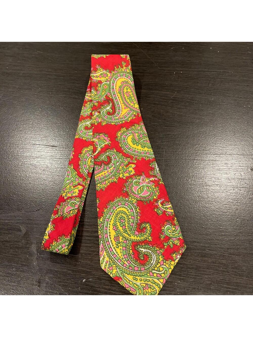Bright Colorful Paisley Men’s Tie Cotton
